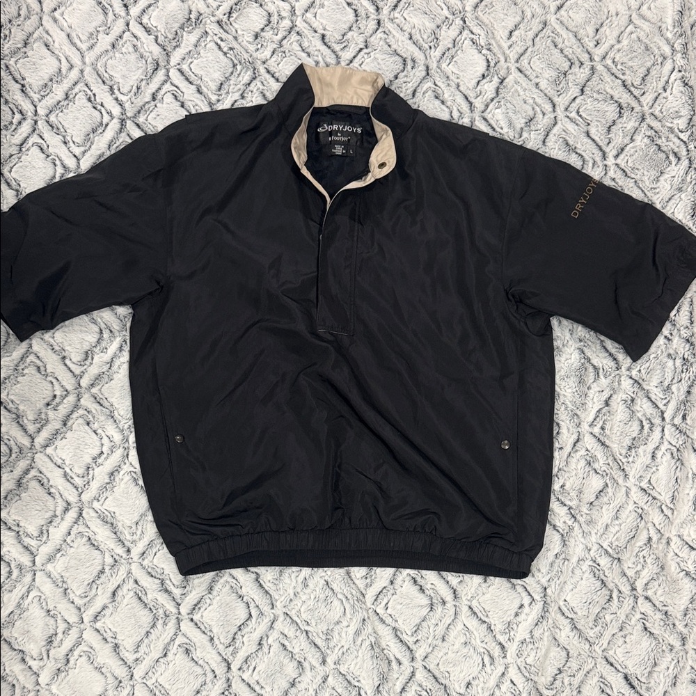 FootJoy Black Windbreaker with Beige Accents